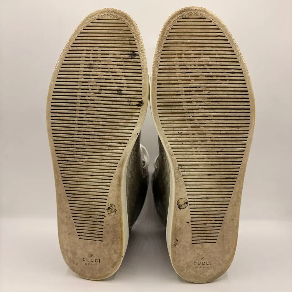 GUCCI Coda Imprime High Top Sneakers Lurex Silver Gray Sz 10G/10.5 US $1245